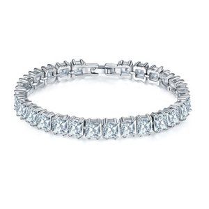 12.25 Ct Princess-Cut Diamond Barcelet In Silver
